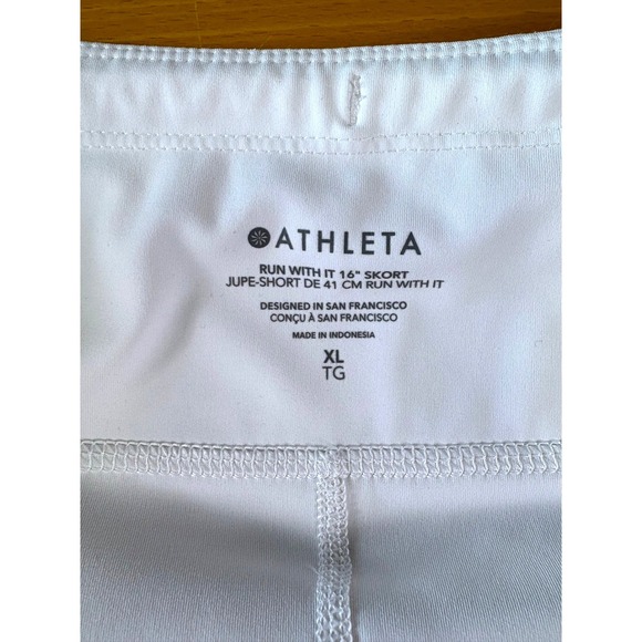 Athleta Run With It 16" Skort White XL Tennis Golf‎ Preppy Athleisure Active Gym - Picture 5 of 8